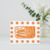 サマーイタリアンリノカットデザイン – ティンニンジン ポストカード (スタンド正面)