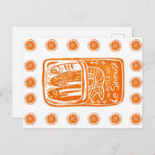 サマーイタリアンリノカットデザイン – ティンニンジン ポストカード (正面/裏面)