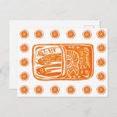 サマーイタリアンリノカットデザイン – ティンニンジン ポストカード (正面/裏面)