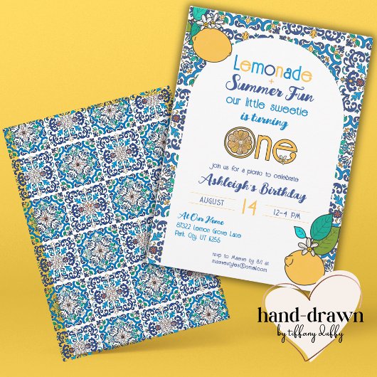サマーイタリアンルモネードピクニック1st誕生日 招待状