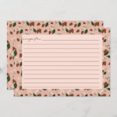 サマーイチゴブライダルシャワーレシピカード サンキューカード (正面/裏面)