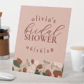 サマーイチゴブライダルシャワー パーソナライズされた 台座サイン (インサイチュ)