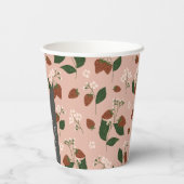 サマーイチゴブライダルシャワー パーソナライズされた 紙コップ (裏面)