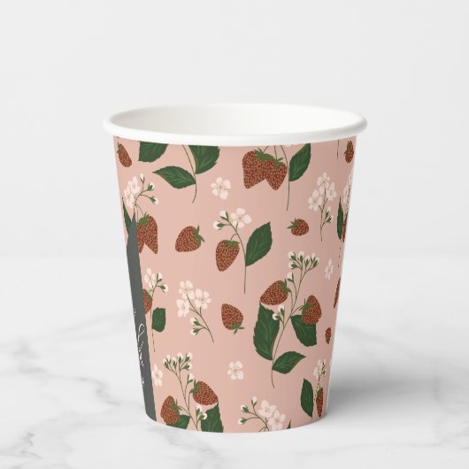 サマーイチゴ ブライダルシャワー オーダーメイド 紙コップ (裏面)