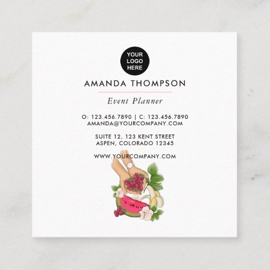 サマーイベントプランナースクエアビジネスカード スクエア名刺 (裏面)