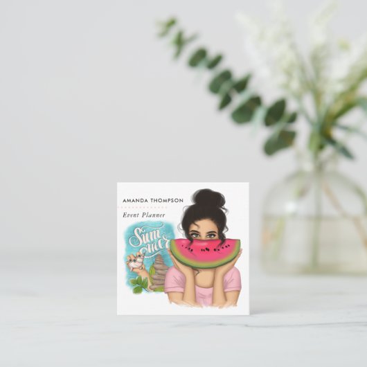 サマーイベントプランナースクエアビジネスカード スクエア名刺 (スタンド正面)