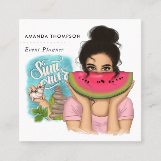 サマーイベントプランナースクエアビジネスカード スクエア名刺 (正面)