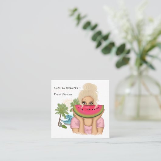 サマーイベントプランナースクエアビジネスカード スクエア名刺 (スタンド正面)