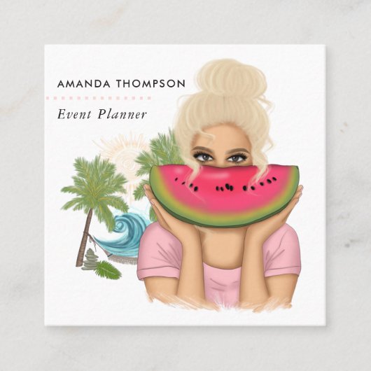 サマーイベントプランナースクエアビジネスカード スクエア名刺 (正面)