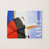 サマーインイタリアヴィンテージトラベルイラストレーション ジグソーパズル (横)