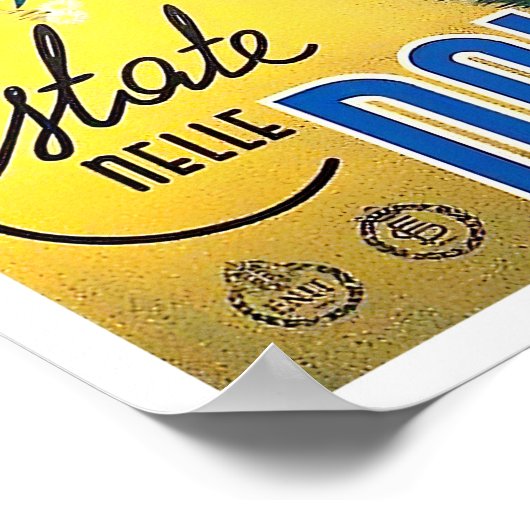 サマーインドロミテスイタリアヴィンテージ旅行 ポスター (角)