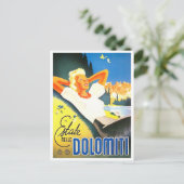 サマーインドロミテスイタリアヴィンテージ旅行 ポストカード (スタンド正面)