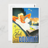 サマーインドロミテスイタリアヴィンテージ旅行 ポストカード (正面/裏面)