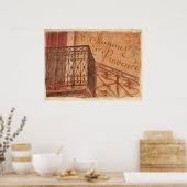 サマーインプロヴァンスカントリーフランスのヴィンテージ ポスター (キッチン)