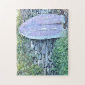 サマーインポートランドメインローボートビーチ写真 ジグソーパズル (縦)