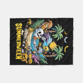 サマーウィンハッピーサマーハロウィンホリデイビーチ フリースブランケット (正面(横))