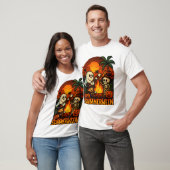 サマーウィーンキャンプファイア幽霊スケルトン面白いハロウィーン Tシャツ (ユニセックス)