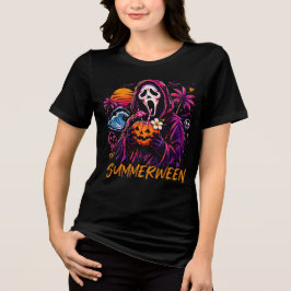 サマーウィーンゴーストフェイスパンプキンビーチ トライブレンドTシャツ