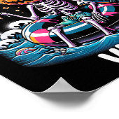 サマーウィーンサマーハロウィンおもしろいスケルトンアイスクル ポスター (角)