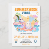 サマーウィーンハロウィーンプール誕生日 招待状 (正面)