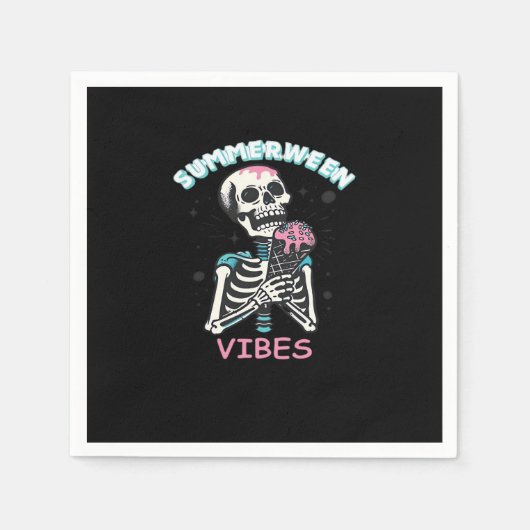 サマーウィーンビーブス不気味サマーカボチャクラシックン スタンダードカクテルナプキン (正面)