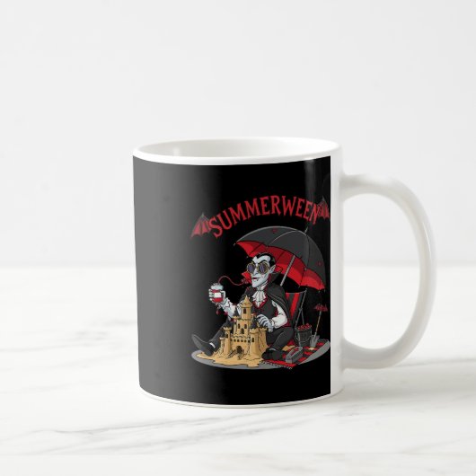サマーウィーン吸血鬼ビーチドラキュラ砂の城ゴシック コーヒーマグカップ (右)