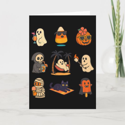サマーウィーン幽霊カボチャハロウィンスポーキーサマーT カード (正面)