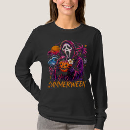 サマーウィーン ゴーストフェイス パンプキン ビーチ Tシャツ