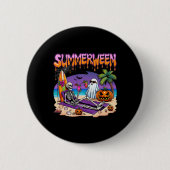 サマーウィーン スケルトン ゴースト ビーチ 怖い おもしろ ハロウィン 缶バッジ (正面)