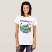 サマーウィーン・スケルトン・ビビス 〜 スプーキー・ビーチ・ハロウィン Tシャツ (正面フル)