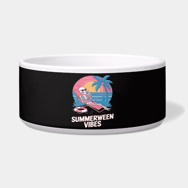 サマーウィーン スケルトン 夏休み ビーチ おもしろ ボウル (正面)