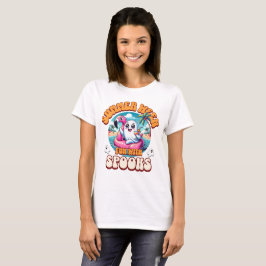サマーウィーン スプーキー かわいい おばけ フラミンゴ フロート ビーチ Tシャツ