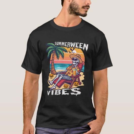 サマーウィーン・バイブス・ハロウィン・スケルトン Tシャツ (正面)