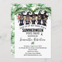 サマーウィーン・パーティー魔女の女の子のプールパーティー