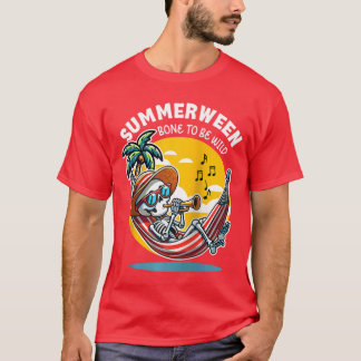 サマーウィーン ボーン トゥ ビー ワイルド スケルトン ラグラン ベースボール Tシャツ