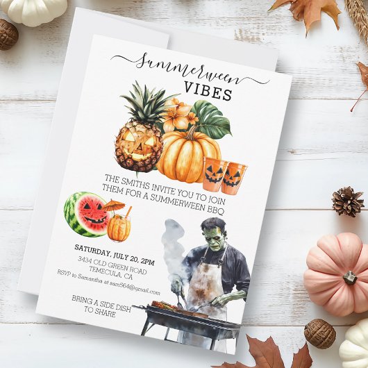 サマーウィーンBBQパーティー サマー プールパーティー 招待状