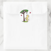 サマーウォーターおもしろいイエローラブラドール漫画 ラウンドシール (バッグ)