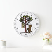 サマーウォーターおもしろいチョコレートラブラドール ラージ壁時計 (ホーム)