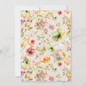 サマーウォーターカラーガーデンフローラエレガントな結婚式 招待状 (裏面)