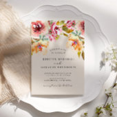 サマーウォーターカラーガーデンフローラエレガントな結婚式 招待状