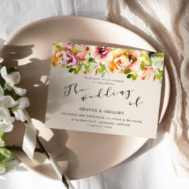 サマーウォーターカラーガーデンフローラ結婚式招待状 招待状