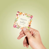 サマーウォーターカラーガーデン結婚フローラ スクエアシール