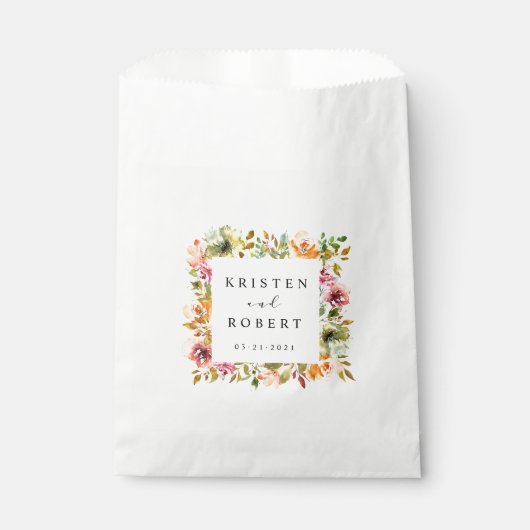 サマーウォーターカラーガーデン結婚フローラ フェイバーバッグ (正面)