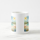 サマーウォーターカラーコアラオンザビーチ コーヒーマグカップ (中央)