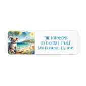 サマーウォーターカラーコアラオンザビーチ ラベル (正面)