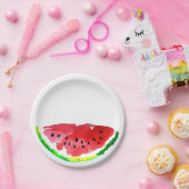 サマーウォーターカラースイカ ペーパープレート (パーティー)