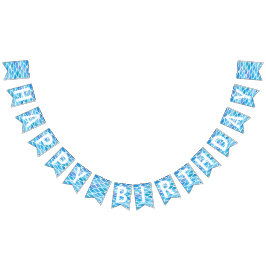 サマーウォーターカラーハッピーバースデー バンティングフラッグ