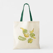 サマーウォーターカラーバナナトロピカル葉ビーチ トートバッグ (裏面)