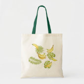 サマーウォーターカラーバナナトロピカル葉ビーチ トートバッグ (正面)