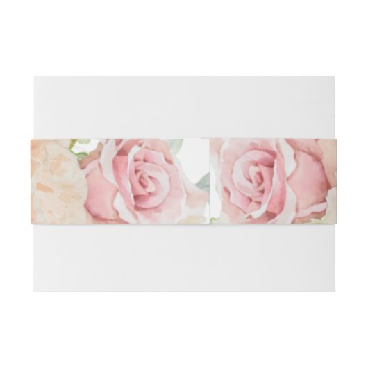 サマーウォーターカラーバラピンク赤面 招待状ベリーバンド (裏面例)